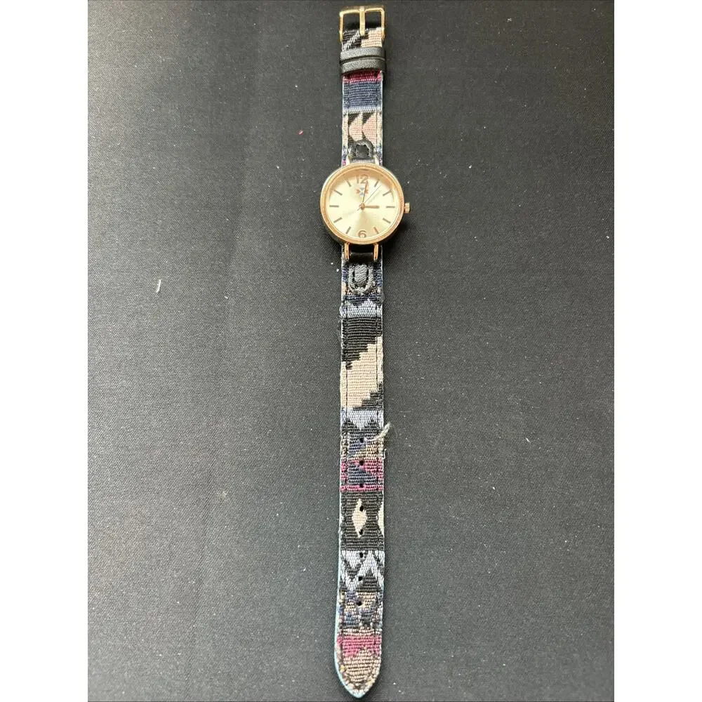 Canyon Sky Rose Gold Tone Case Multicolored Band Women’s Quartz Watch